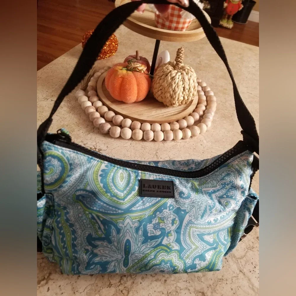 Lauren Ralph Lauren Blue and Green Paisley Women's Bag